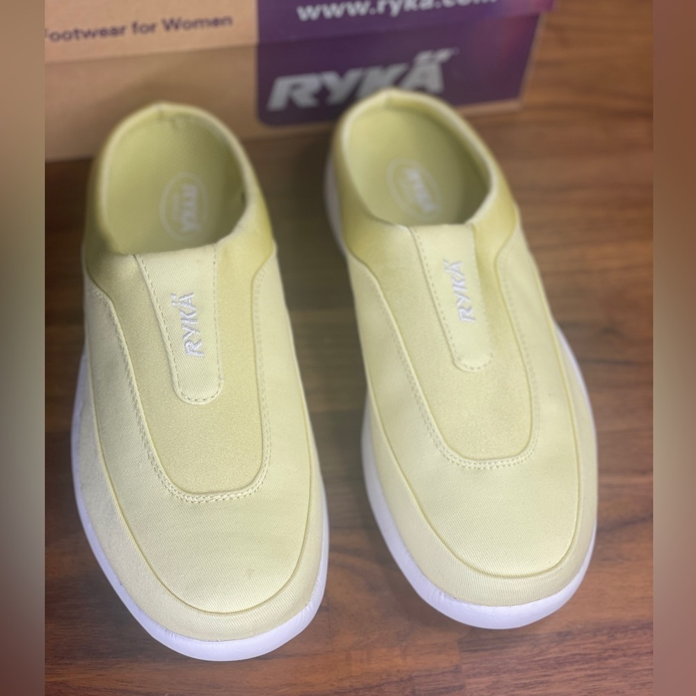 Ryka Yellow Slip On Sneaker Mule New With Box 8 Comfort